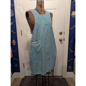 Vintage Handmade Gingham Apron 1960s MCM Pinup